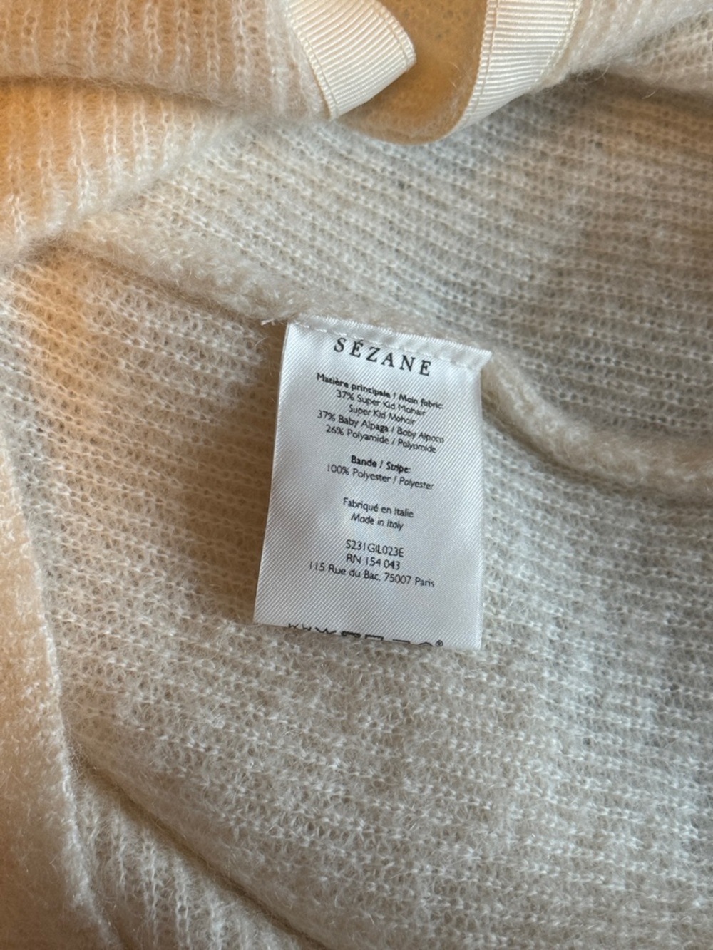 Sezane Cream V-Neck Button-Front Knit Cardigan - Picture 4 of 4